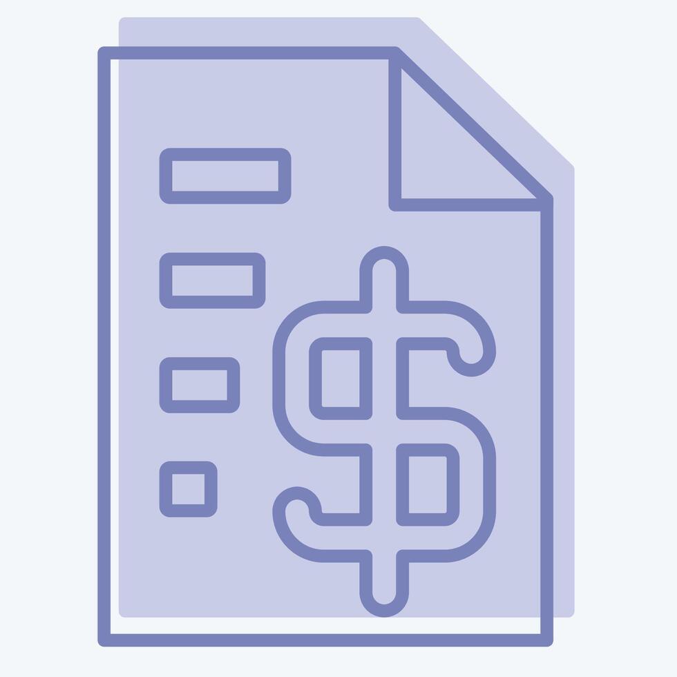 Icon Tax Return. related to Audit symbol. two tone style. design editable vector