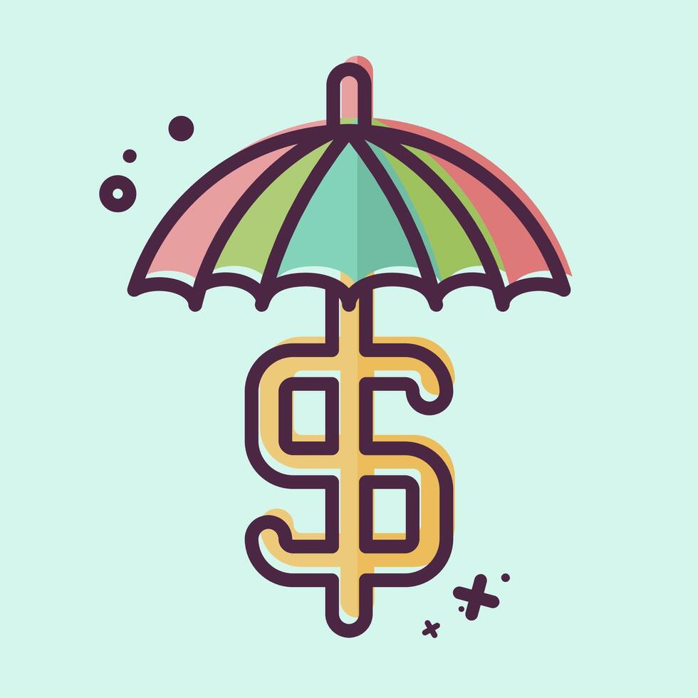 Icon Financial Protection. related to Audit symbol. MBE style. design editable vector