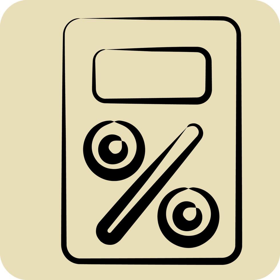 Icon Tax. related to Audit symbol. hand drawn style. design editable vector