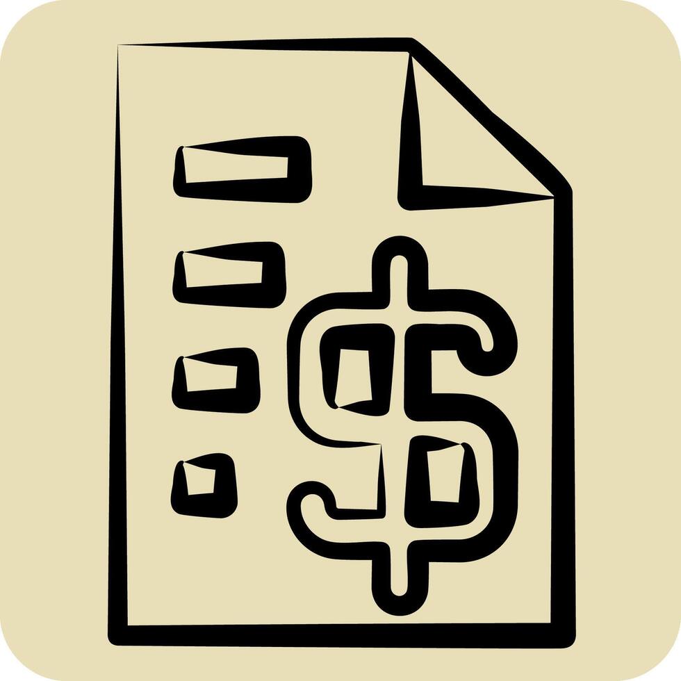 Icon Tax Return. related to Audit symbol. hand drawn style. design editable vector