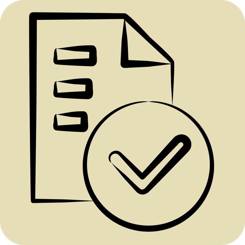 Icon Standarts. related to Audit symbol. hand drawn style. design editable vector
