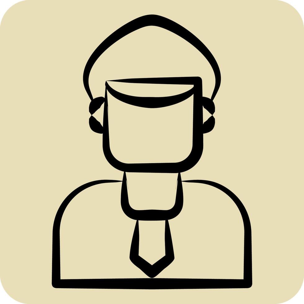 Icon Inspector. related to Audit symbol. hand drawn style. design editable vector
