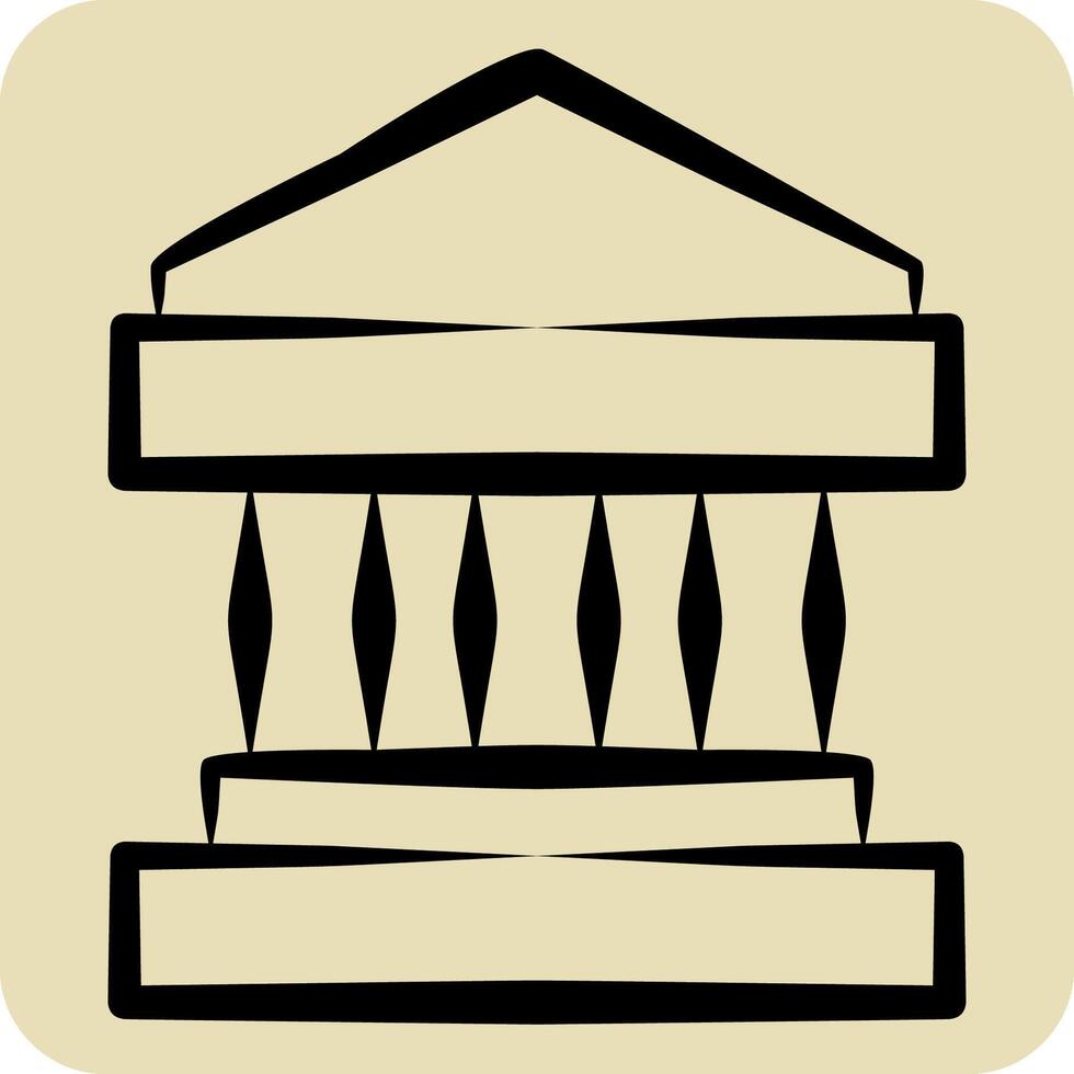Icon Goverment. related to Audit symbol. hand drawn style. design editable vector