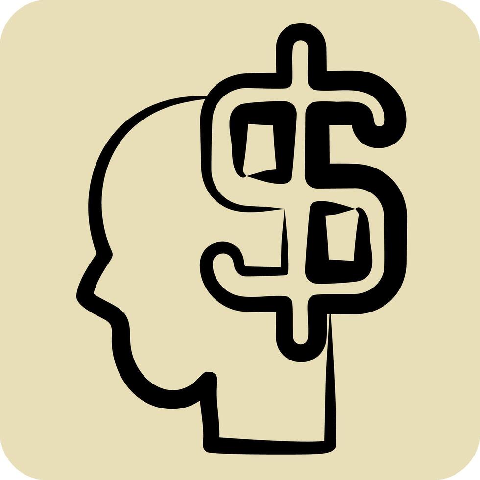 Icon Financial Advisor. related to Audit symbol. hand drawn style. design editable vector