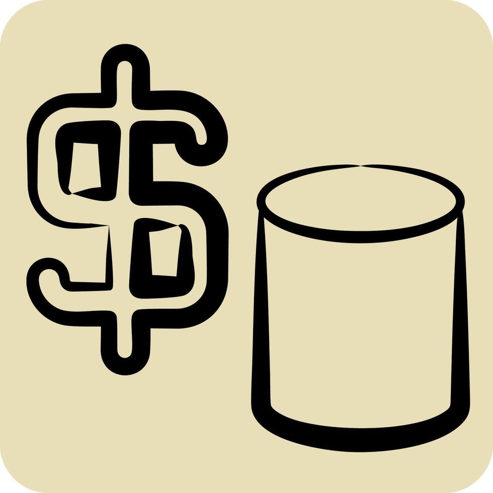 Icon Finance. related to Audit symbol. hand drawn style. design editable vector