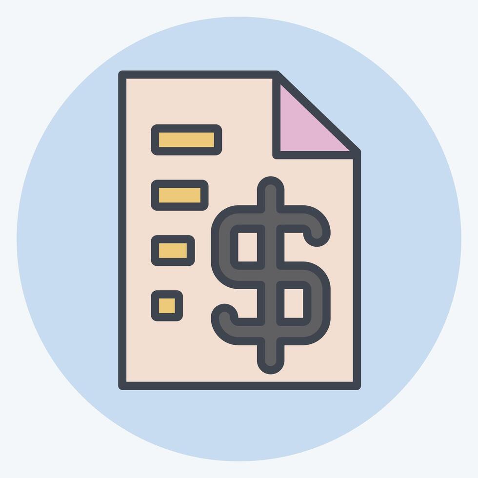 Icon Tax Return. related to Audit symbol. color mate style. design editable vector
