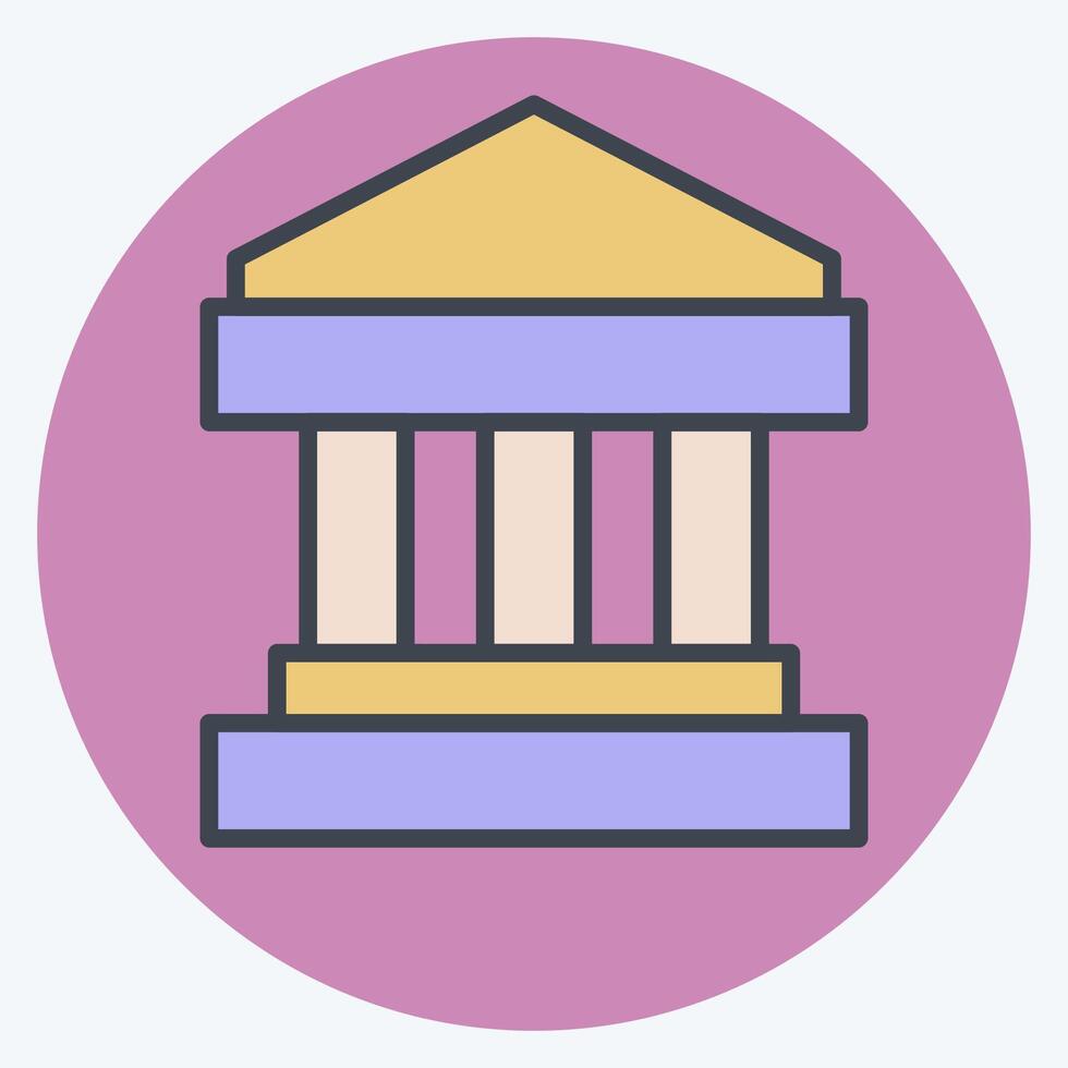 Icon Goverment. related to Audit symbol. color mate style. design editable vector