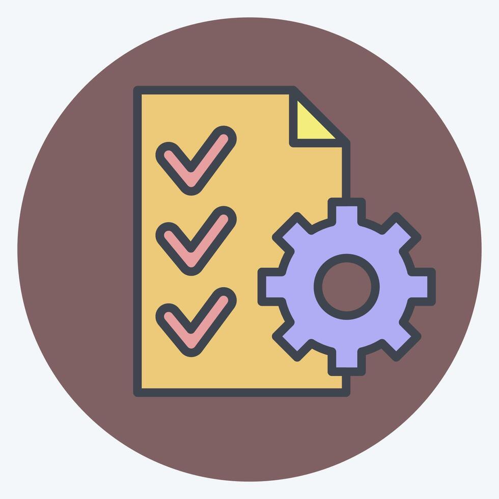 Icon Contract Management. related to Audit symbol. color mate style. design editable vector