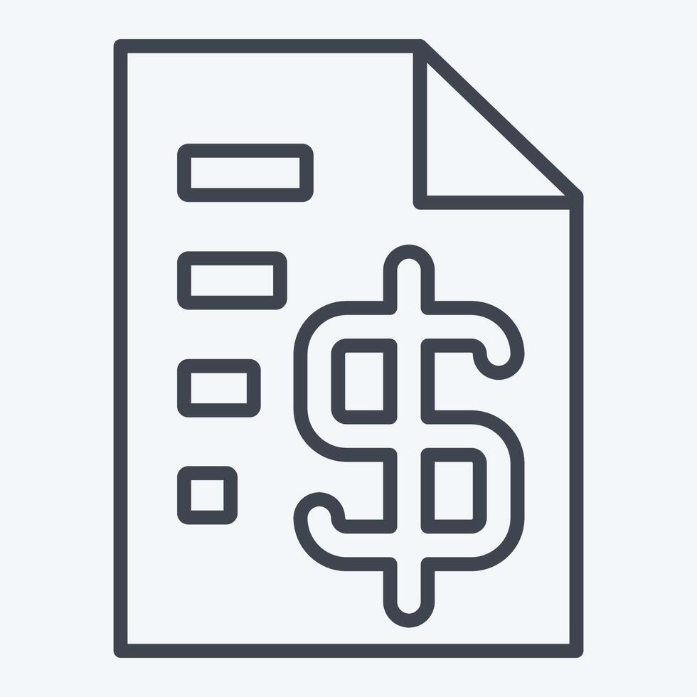 Icon Tax Return. related to Audit symbol. line style. design editable vector