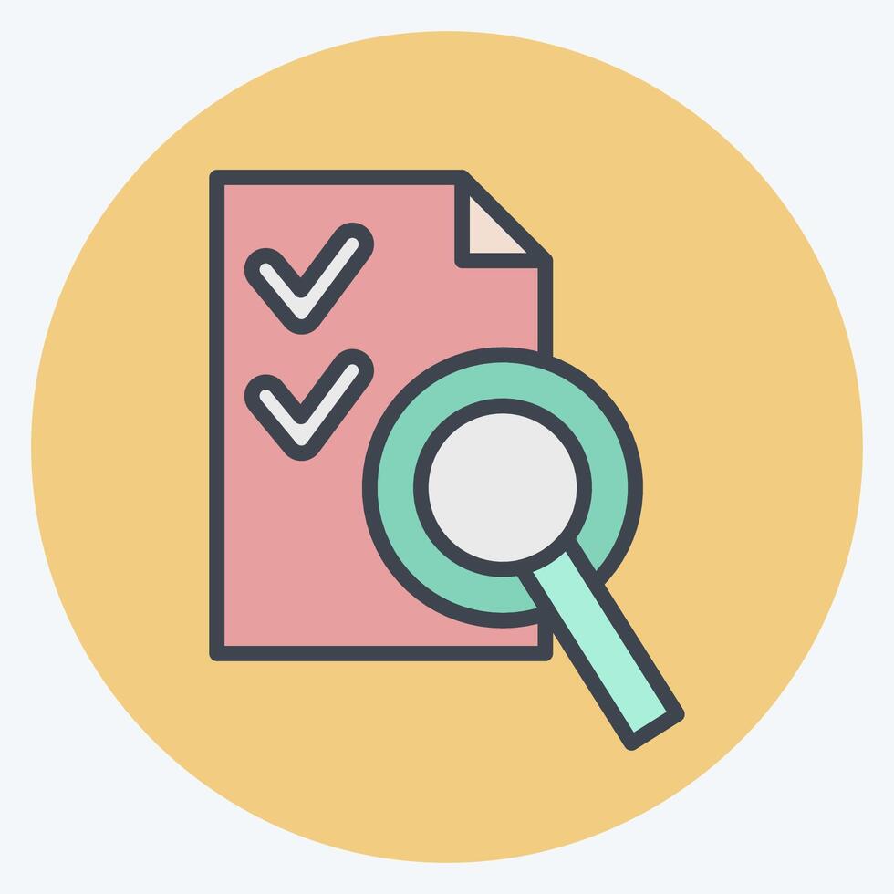 Icon Audit. related to Audit symbol. color mate style. design editable vector