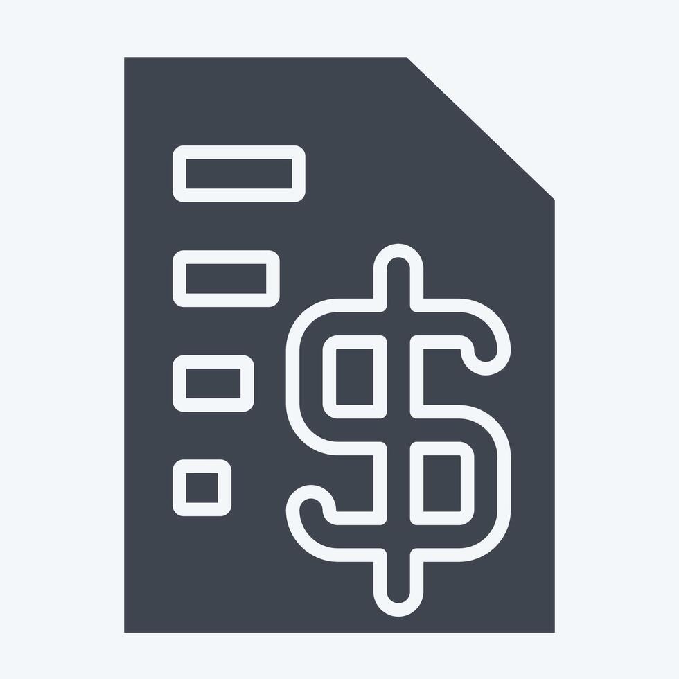 Icon Tax Return. related to Audit symbol. glyph style. design editable vector