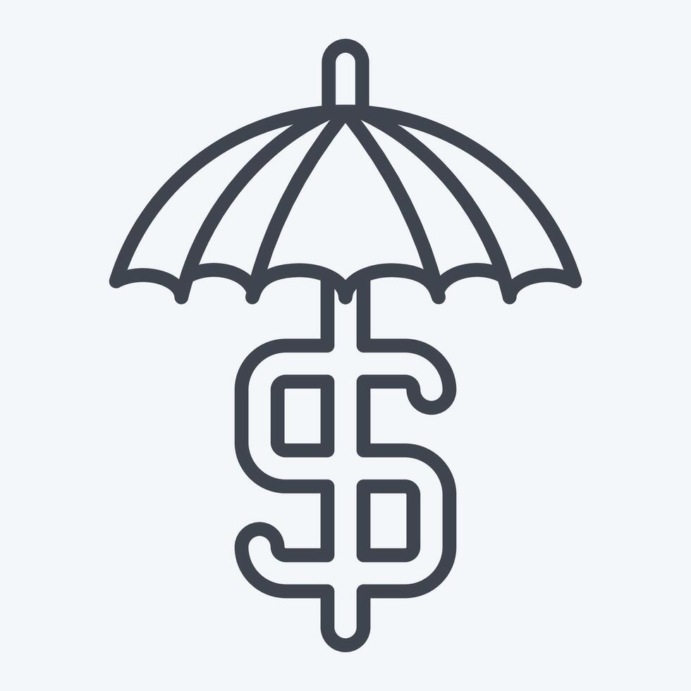 Icon Financial Protection. related to Audit symbol. line style. design editable vector
