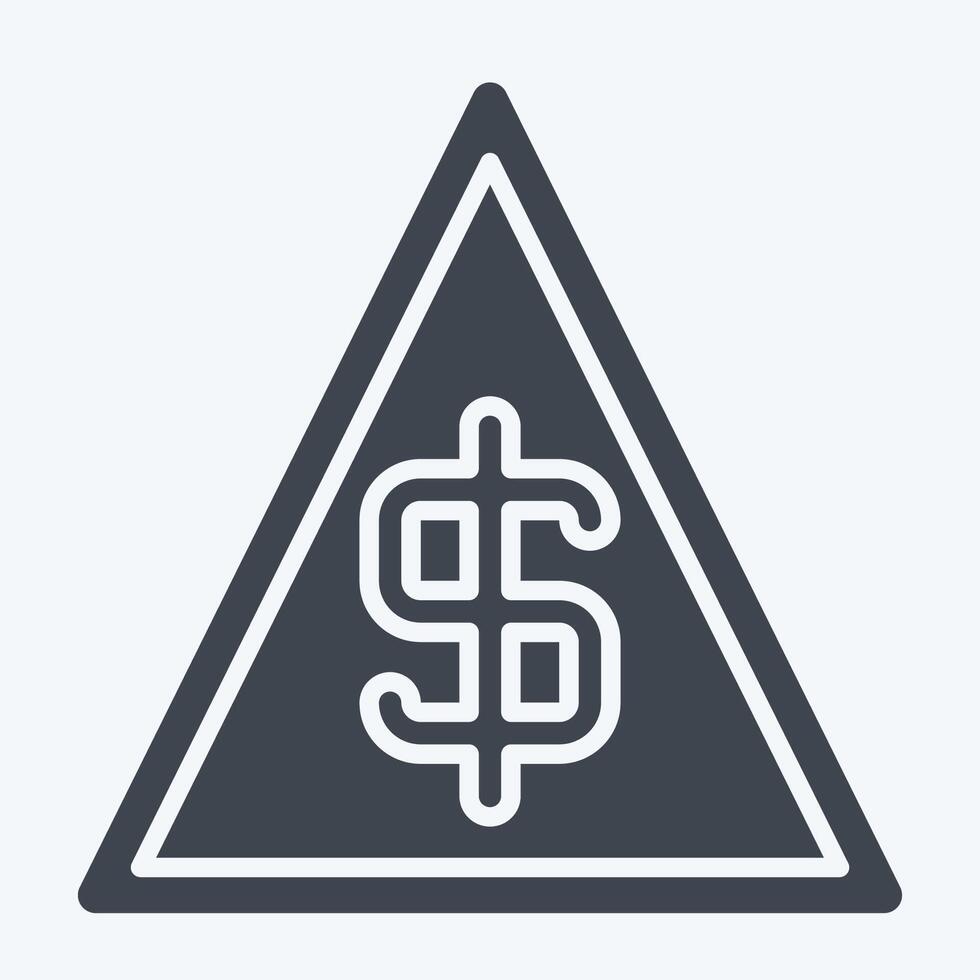 Icon Financial Risk. related to Audit symbol. glyph style. design editable vector