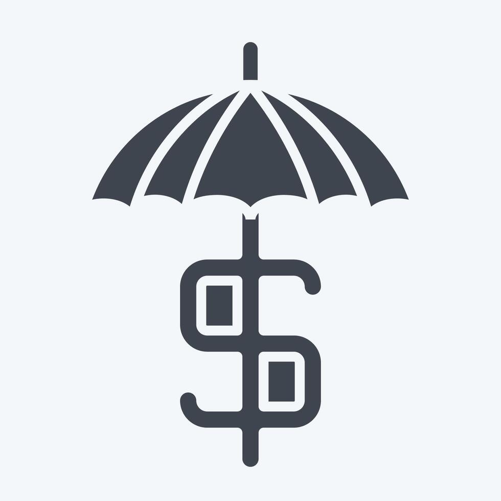Icon Financial Protection. related to Audit symbol. glyph style. design editable vector