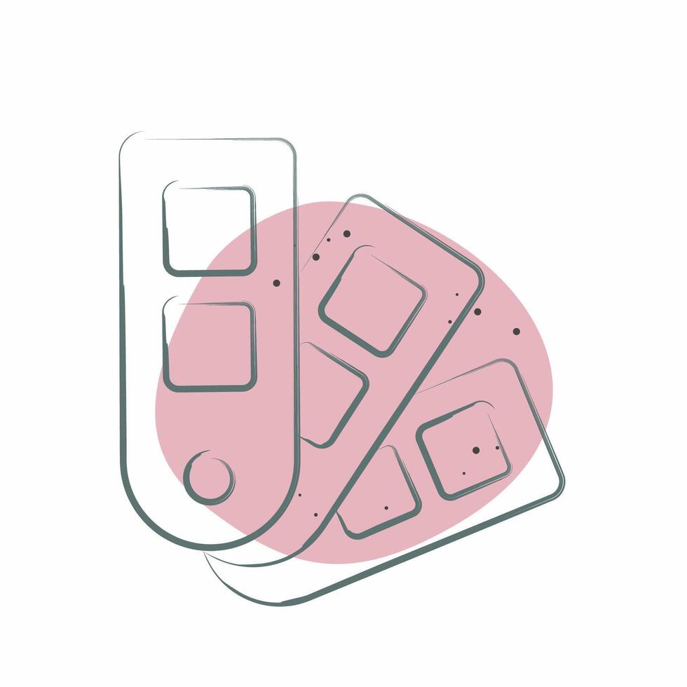 Icon Color Pallete. related to Fabric symbol. Color Spot Style. design editable vector