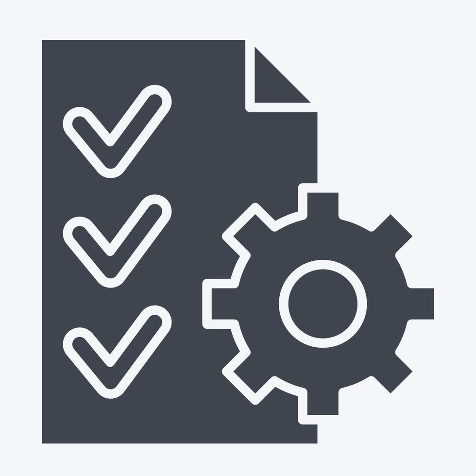 Icon Contract Management. related to Audit symbol. glyph style. design editable vector