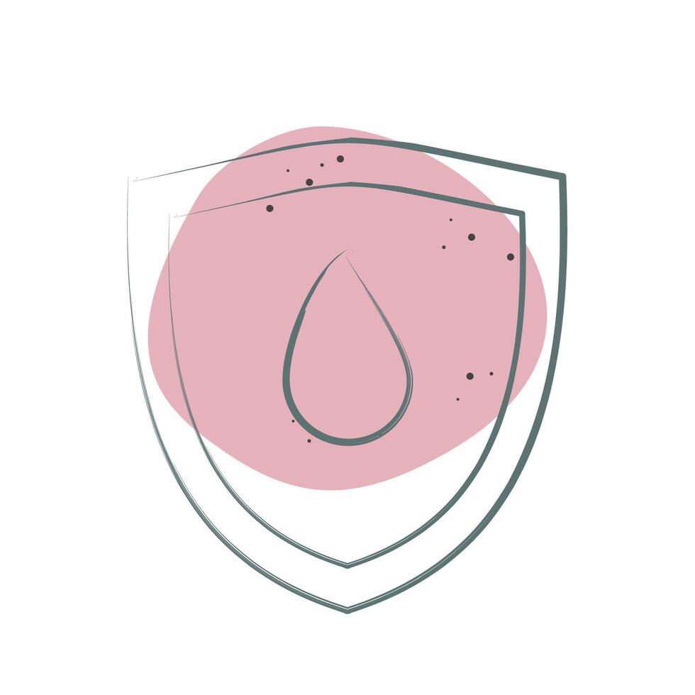 Icon Water Resistant. related to Fabric symbol. Color Spot Style. design editable vector