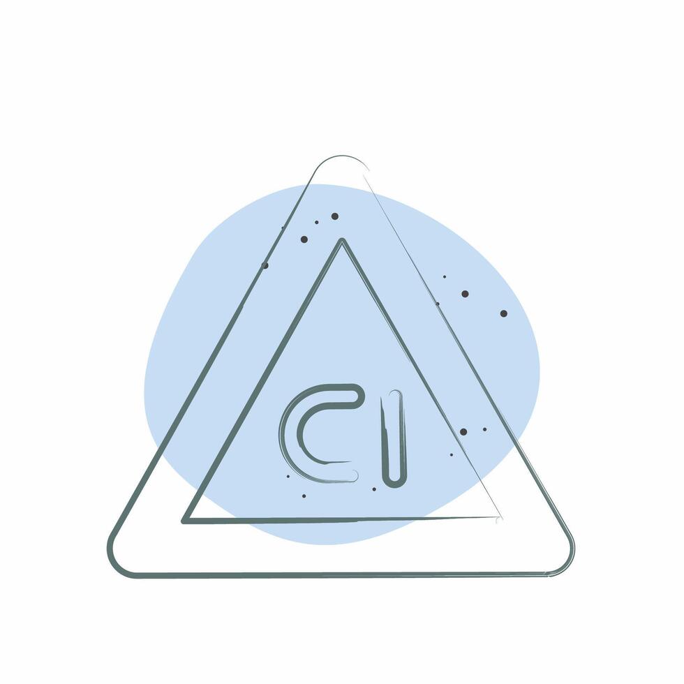 Icon Non Chlorine Bleach. related to Fabric symbol. Color Spot Style. design editable vector