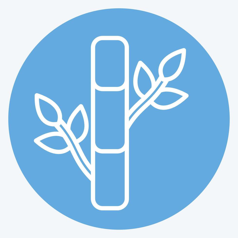 Icon Bamboo. related to Fabric symbol. blue eyes style. design editable vector