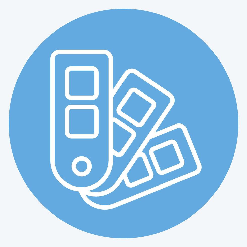 Icon Color Pallete. related to Fabric symbol. blue eyes style. design editable vector