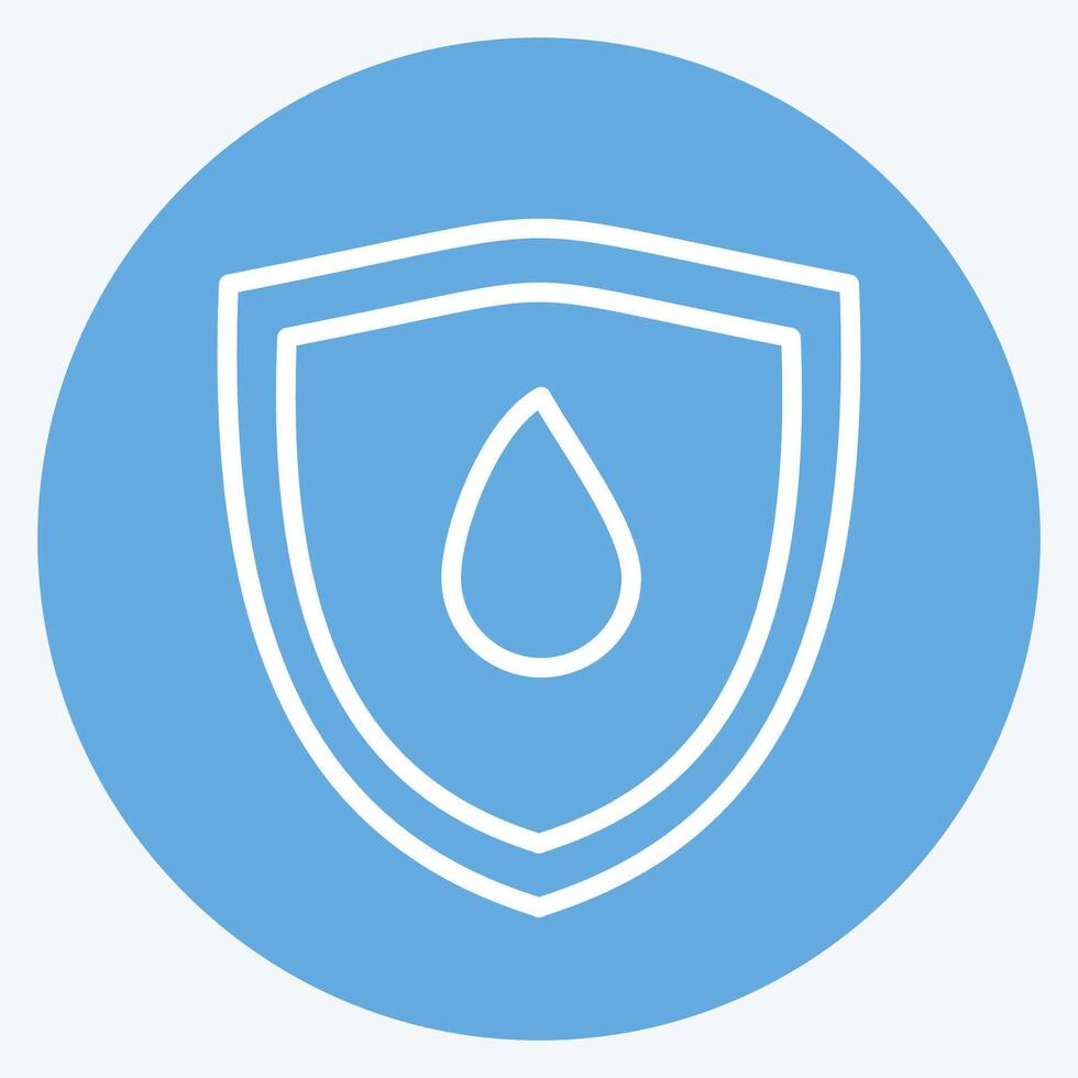 Icon Water Resistant. related to Fabric symbol. blue eyes style. design editable vector