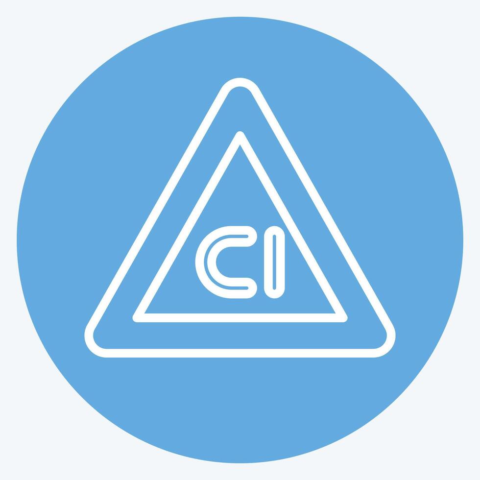 Icon Non Chlorine Bleach. related to Fabric symbol. blue eyes style. design editable vector