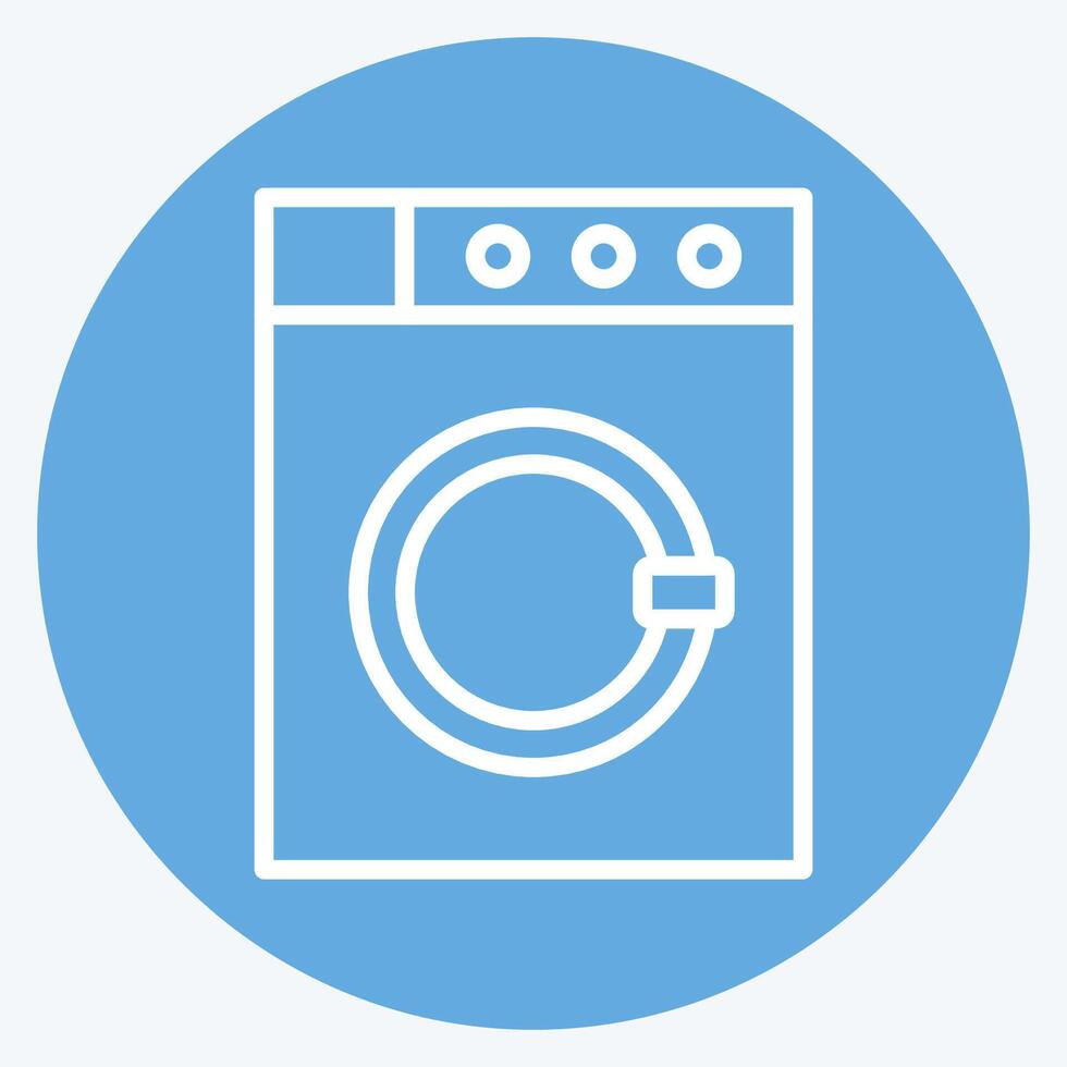 Icon Washing Machine. related to Fabric symbol. blue eyes style. design editable vector