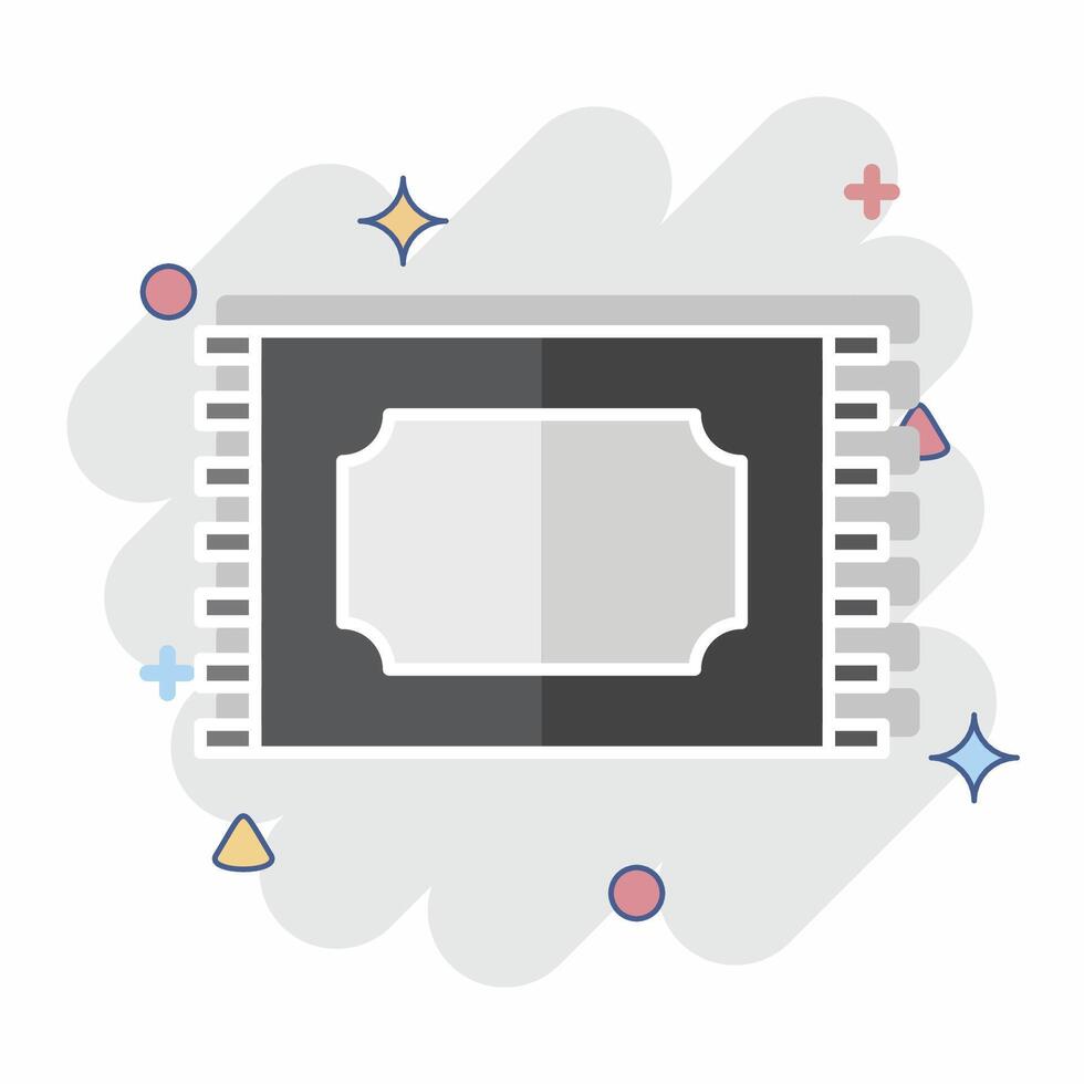 Icon Carpet. related to Fabric symbol. comic style. design editable vector