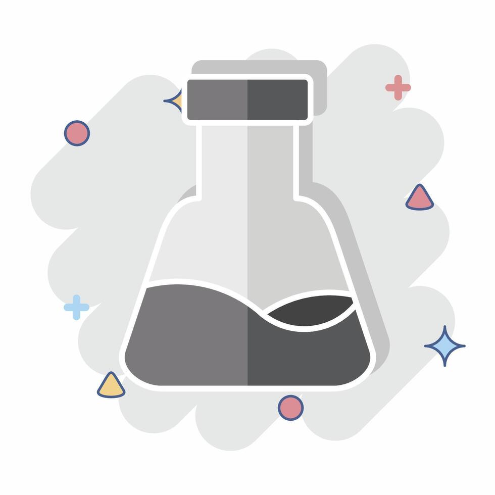 Icon Conical Flask. related to Fabric symbol. comic style. design editable vector