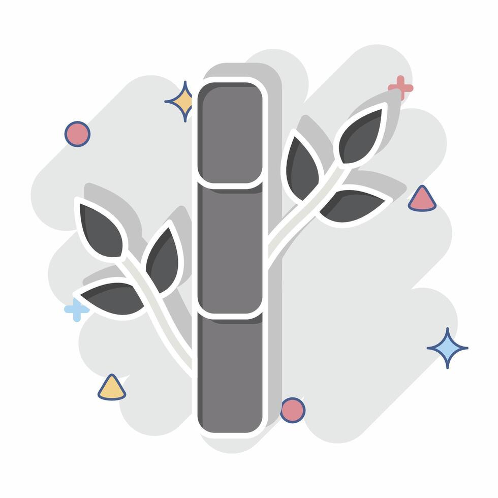 Icon Bamboo. related to Fabric symbol. comic style. design editable vector
