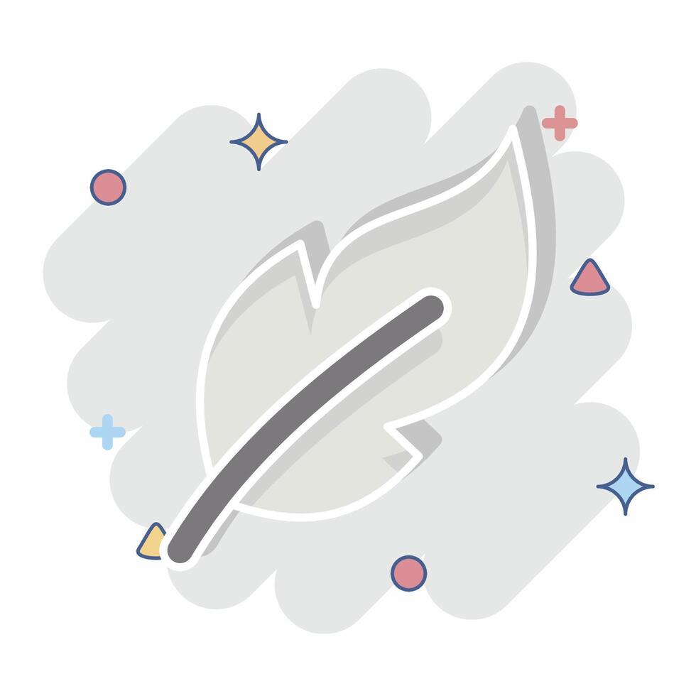 Icon Feathers. related to Fabric symbol. comic style. design editable vector