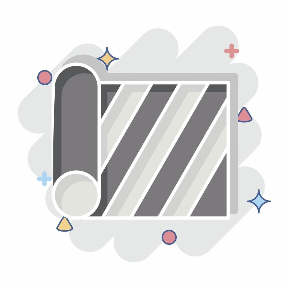 Icon Fabric Roll. related to Fabric symbol. comic style. design editable vector