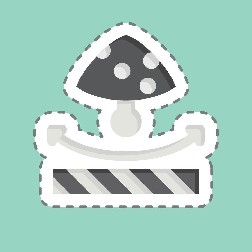 Sticker line cut Anti Fungal. related to Fabric symbol. design editable vector