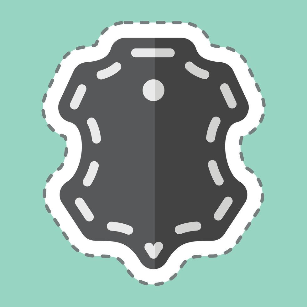 Sticker line cut Sheepskin. related to Fabric symbol. design editable vector