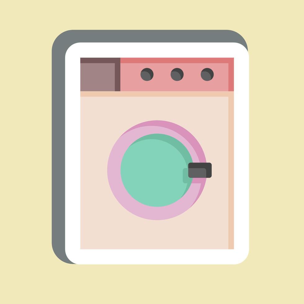 Sticker Washing Machine. related to Fabric symbol. design editable vector