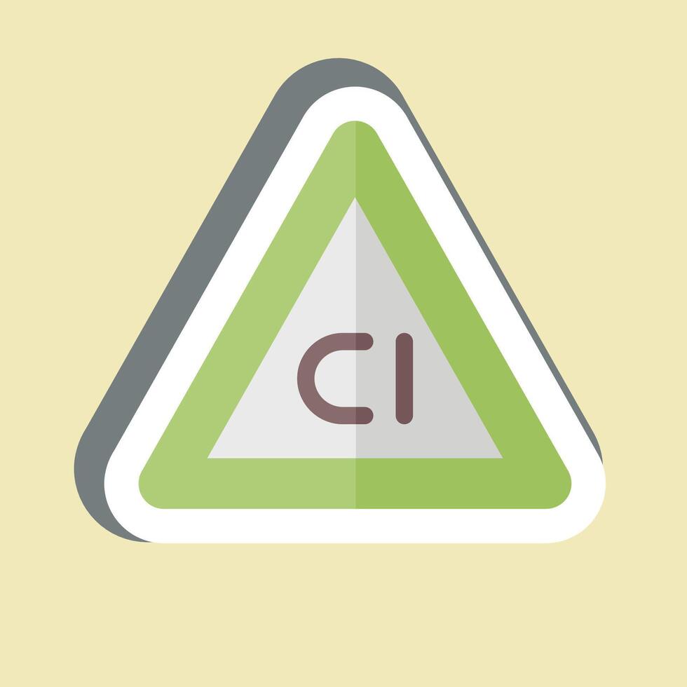 Sticker Non Chlorine Bleach. related to Fabric symbol. design editable vector