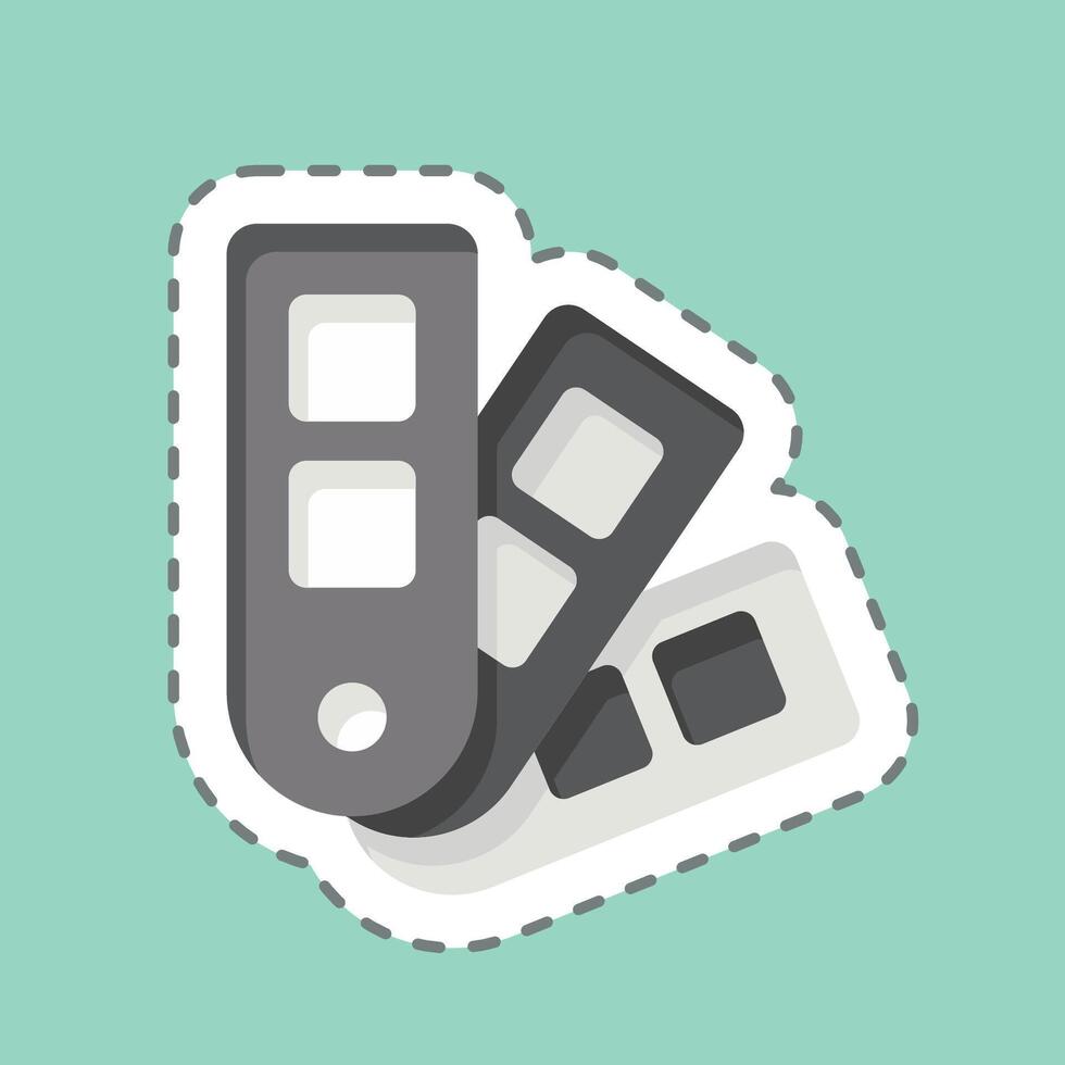 Sticker line cut Color Pallete. related to Fabric symbol. design editable vector