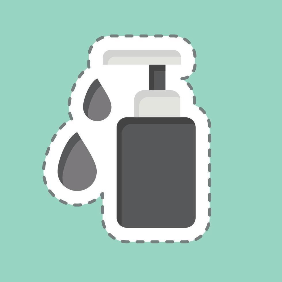 Sticker line cut Hand Wash. related to Fabric symbol. design editable vector