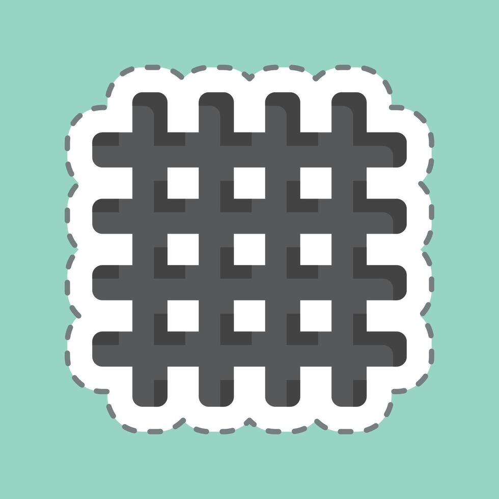 Sticker line cut Textile. related to Fabric symbol. design editable vector