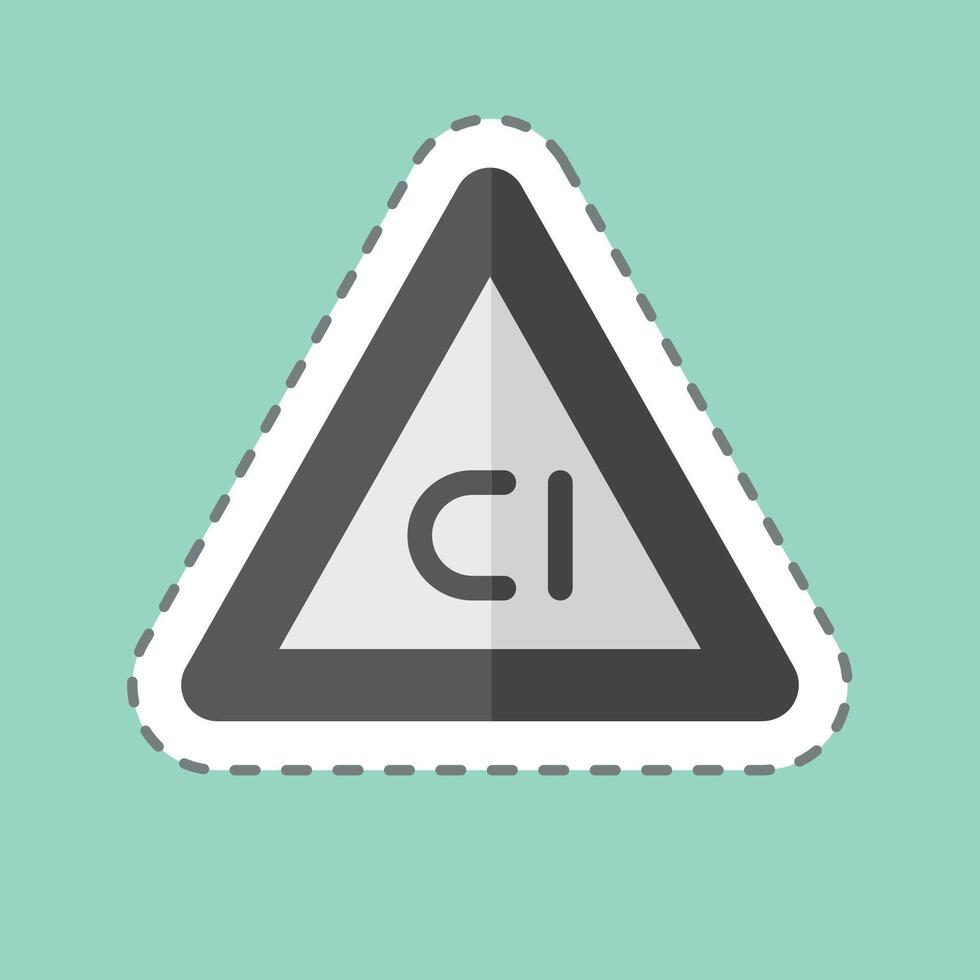 Sticker line cut Non Chlorine Bleach. related to Fabric symbol. design editable vector