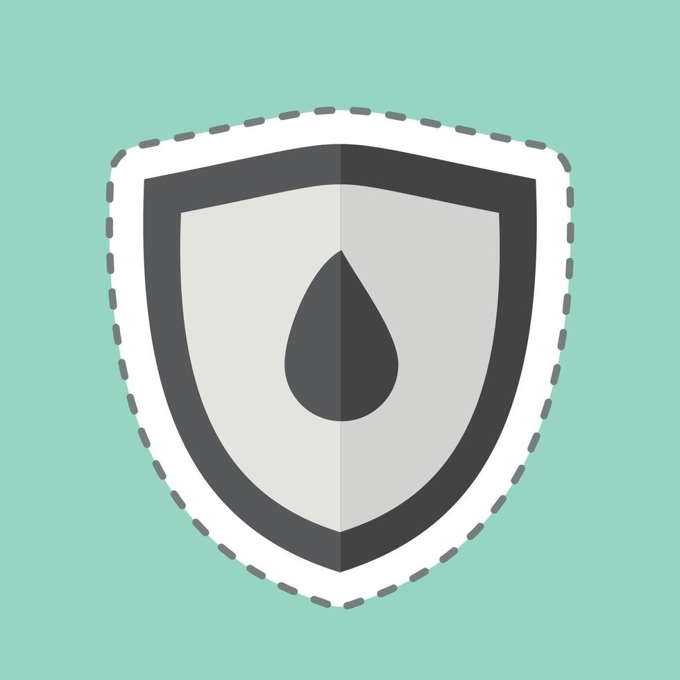 Sticker line cut Water Resistant. related to Fabric symbol. design editable vector