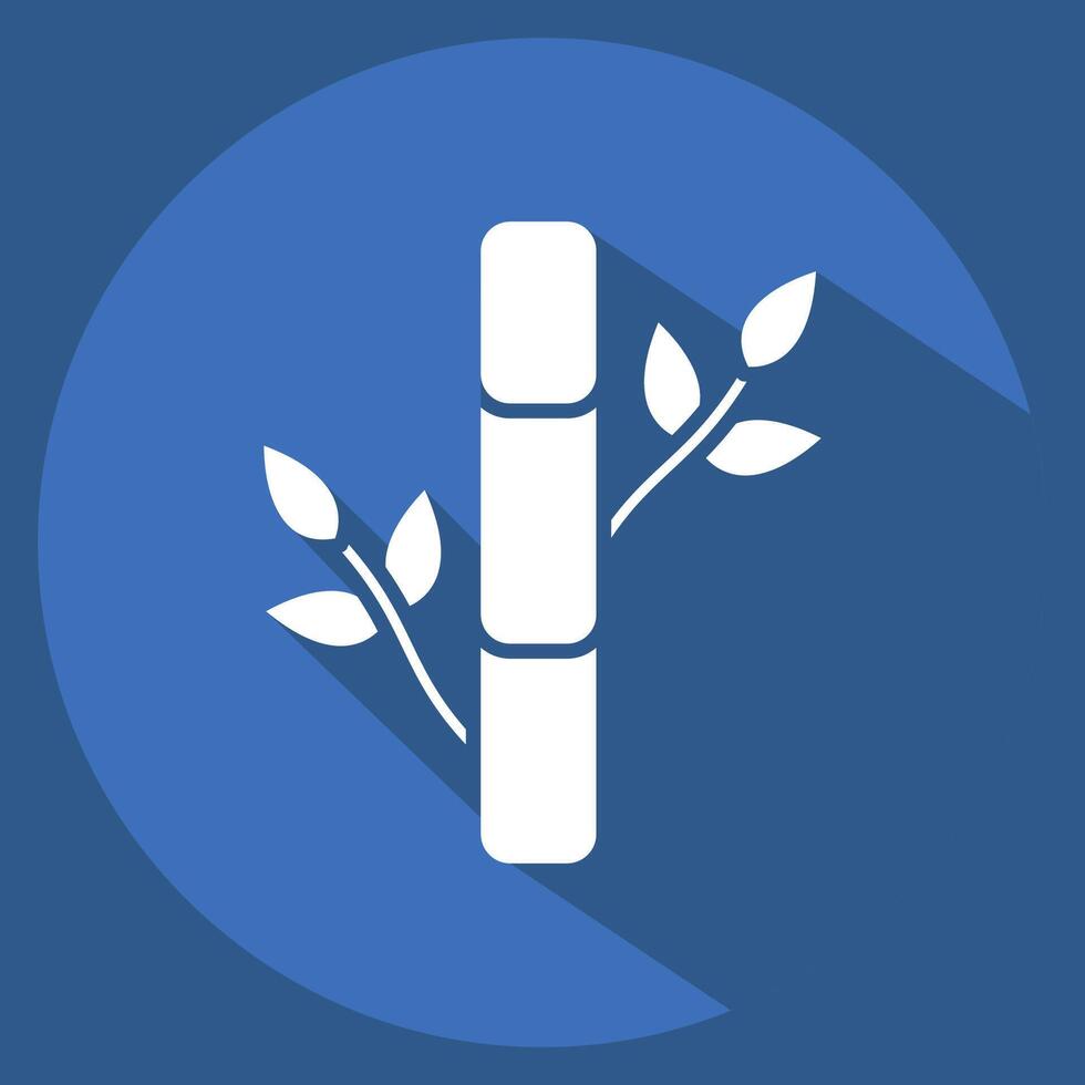 Icon Bamboo. related to Fabric symbol. long shadow style. design editable vector