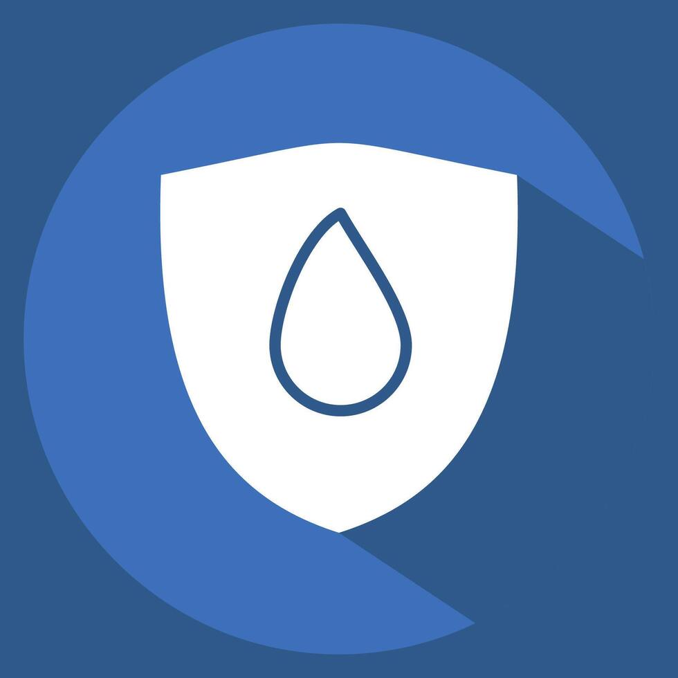 Icon Water Resistant. related to Fabric symbol. long shadow style. design editable vector