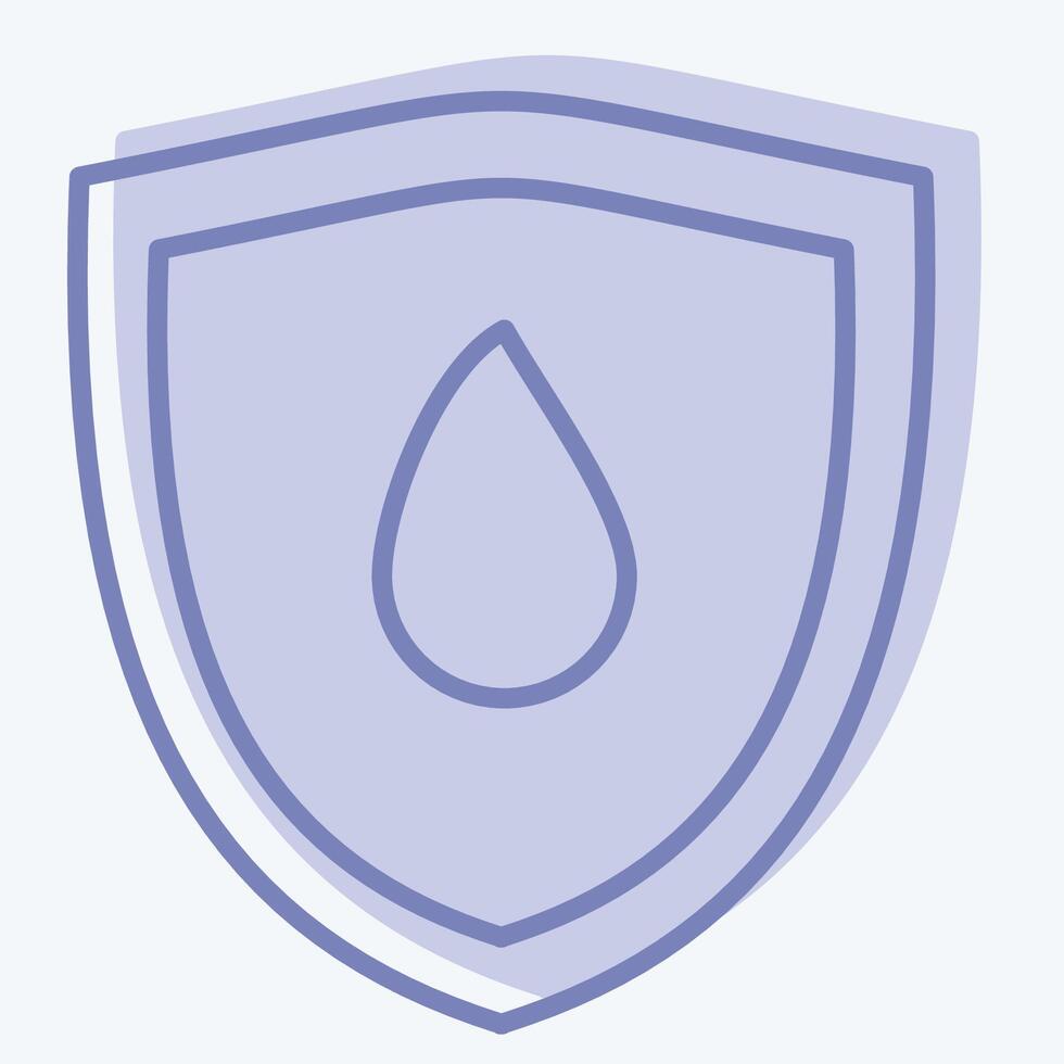 Icon Water Resistant. related to Fabric symbol. two tone style. design editable vector