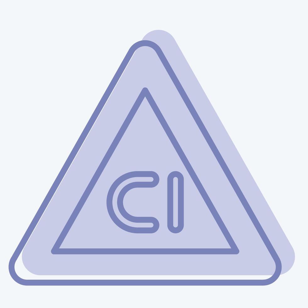 Icon Non Chlorine Bleach. related to Fabric symbol. two tone style. design editable vector