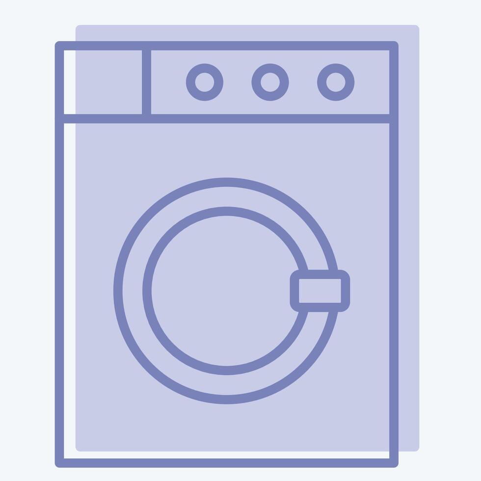 Icon Washing Machine. related to Fabric symbol. two tone style. design editable vector