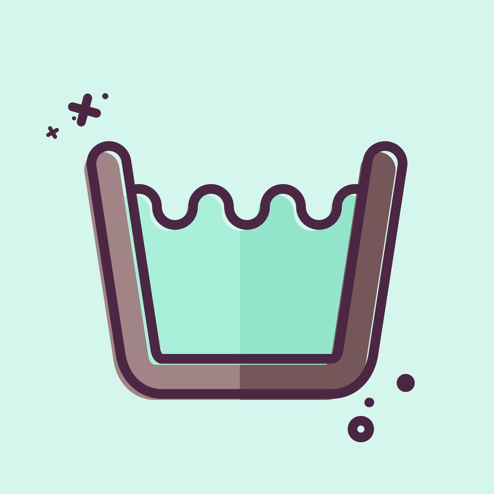 Icon High Degree Washing. related to Fabric symbol. MBE style. design editable vector