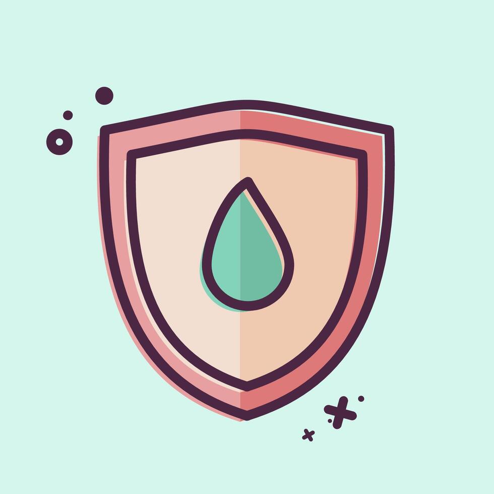 Icon Water Resistant. related to Fabric symbol. MBE style. design editable vector