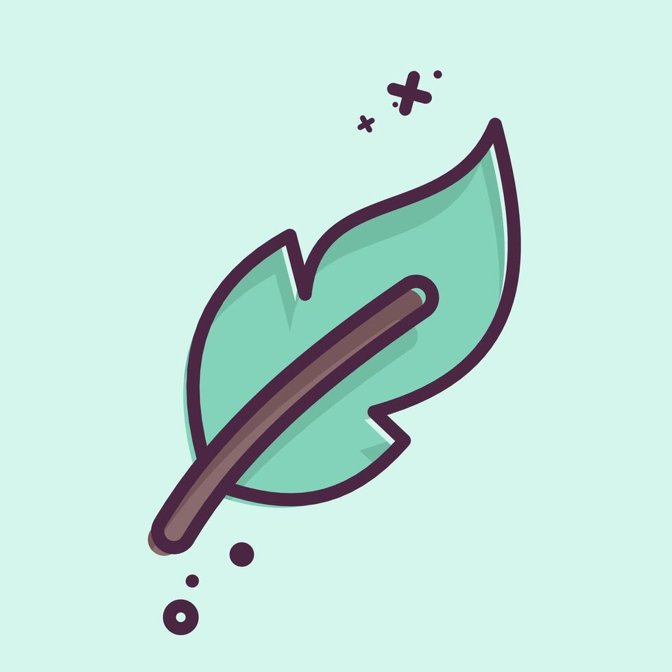 Icon Feathers. related to Fabric symbol. MBE style. design editable vector