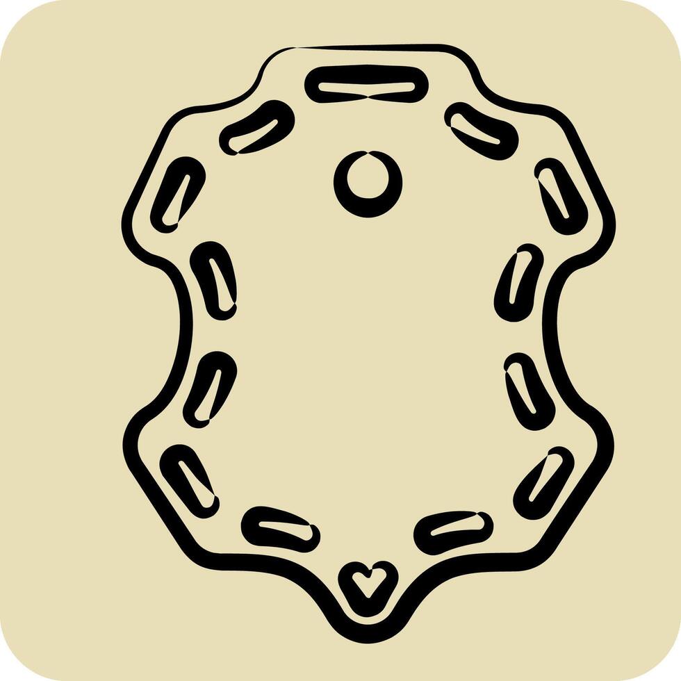 Icon Sheepskin. related to Fabric symbol. hand drawn style. design editable vector